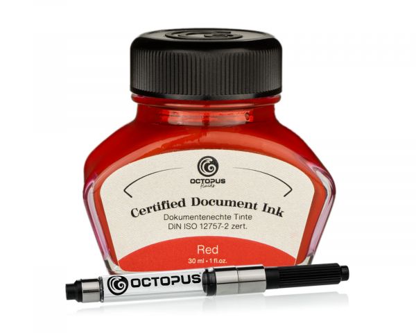 Octopus Fluids Dokumentenechte Tinte Red Ltd. Edt. DIN ISO 12757-2 Rot