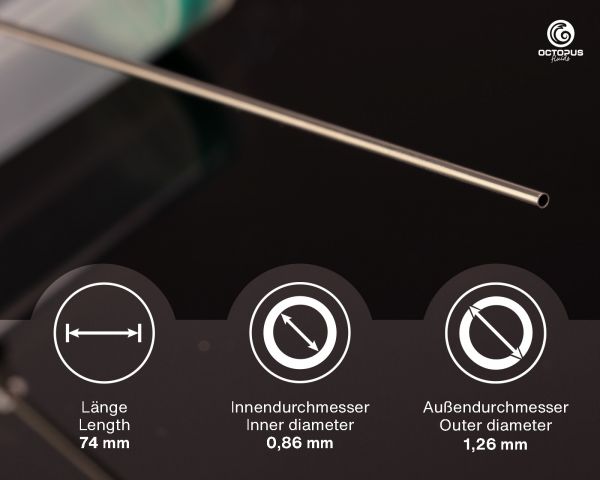 Octopus Tintenschnorchel Edelstahlkanüle 74 mm metallisch/silbern
