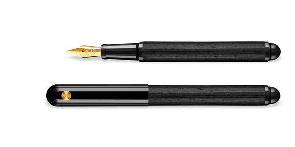 e+m Holzprodukte GmbH Füllfederhalter CONTRACT BLACK Schwarzchrom-Auflage, schwarz