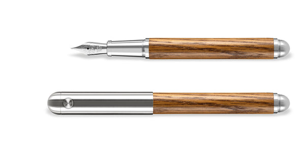 e+m Holzprodukte GmbH Füllfederhalter CONTRACT OAK Platin-Auflage, antik