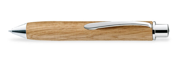 e+m Holzprodukte GmbH Ballpoint pen FELLOW nickel-plated, natural
