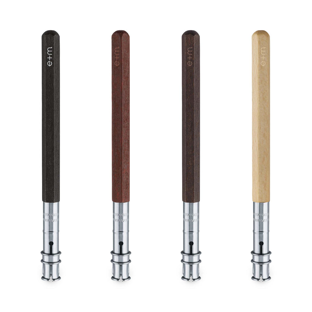 e+m Holzprodukte GmbH Bleistiftverlängerer PEANPOLE vernickelt, nussbraun