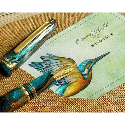 Esterbrook Estie x BUNGOBOX fountain pen, gold, The Kingfisher, blue
