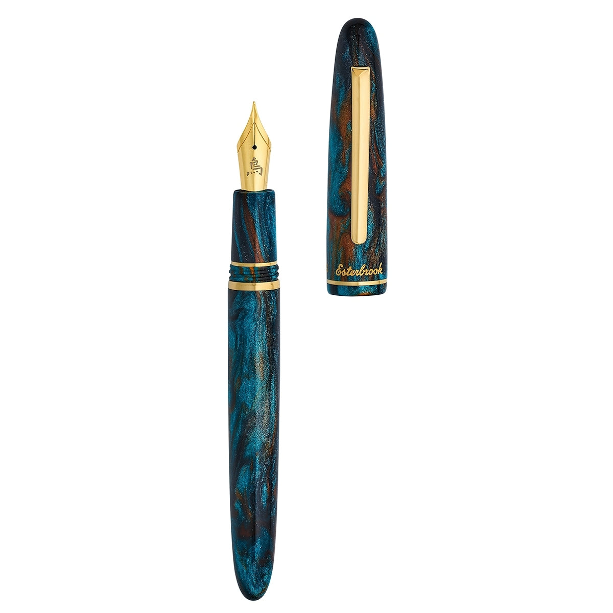 Esterbrook Estie x BUNGOBOX fountain pen, gold, The Kingfisher, blue