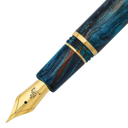 Esterbrook Estie x BUNGOBOX fountain pen, gold, The Kingfisher, blue