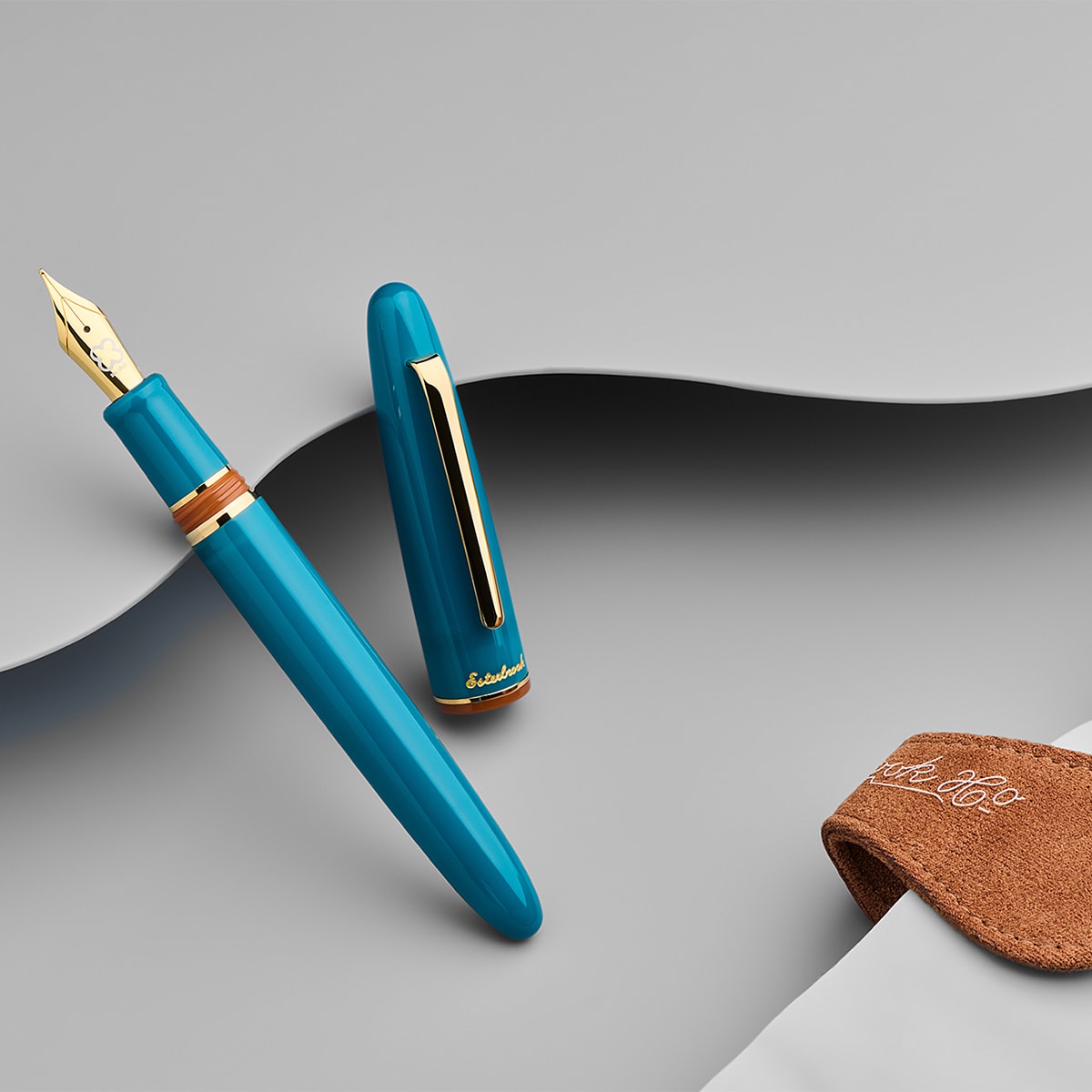 Esterbrook Estie fountain pen, Back to the Land, blue (Funky Lake) + Free Magnetic Clip (Pen Holder & Bookmark)