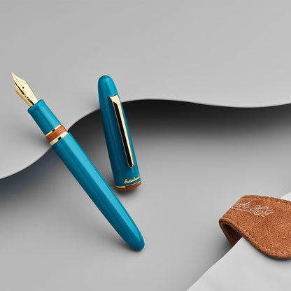 Esterbrook Estie fountain pen, Back to the Land, blue (Funky Lake) + Free Magnetic Clip (Pen Holder & Bookmark)