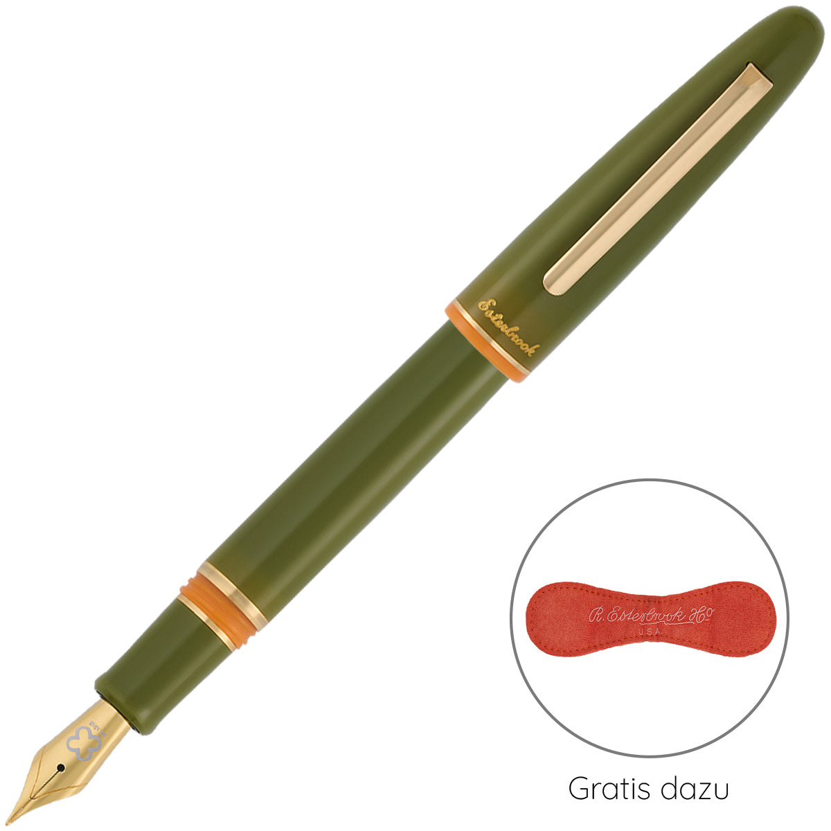 Esterbrook Estie Fountain Pen, Back to the Land, Green + Free Magnetic Clip (Pen Holder & Bookmark)