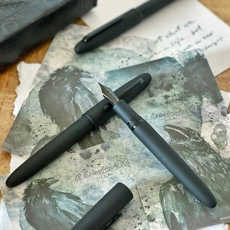 Esterbrook Estie Raven, Kolben-/ Patronenfüller, schwarz-matt (Gratis Thermosflasche)