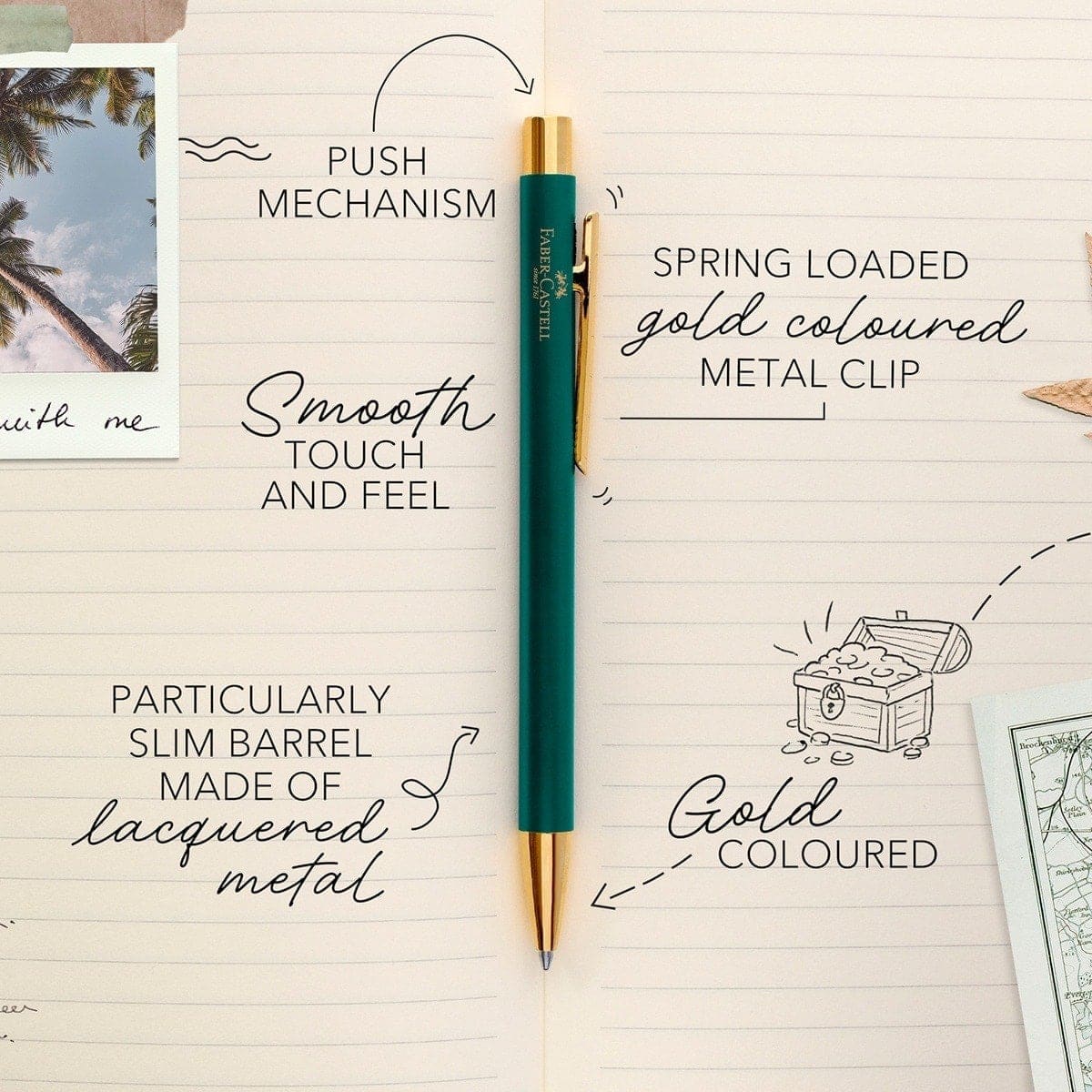 Faber-Castell, Ballpoint Pen, Neo Slim, Golden Rainforest