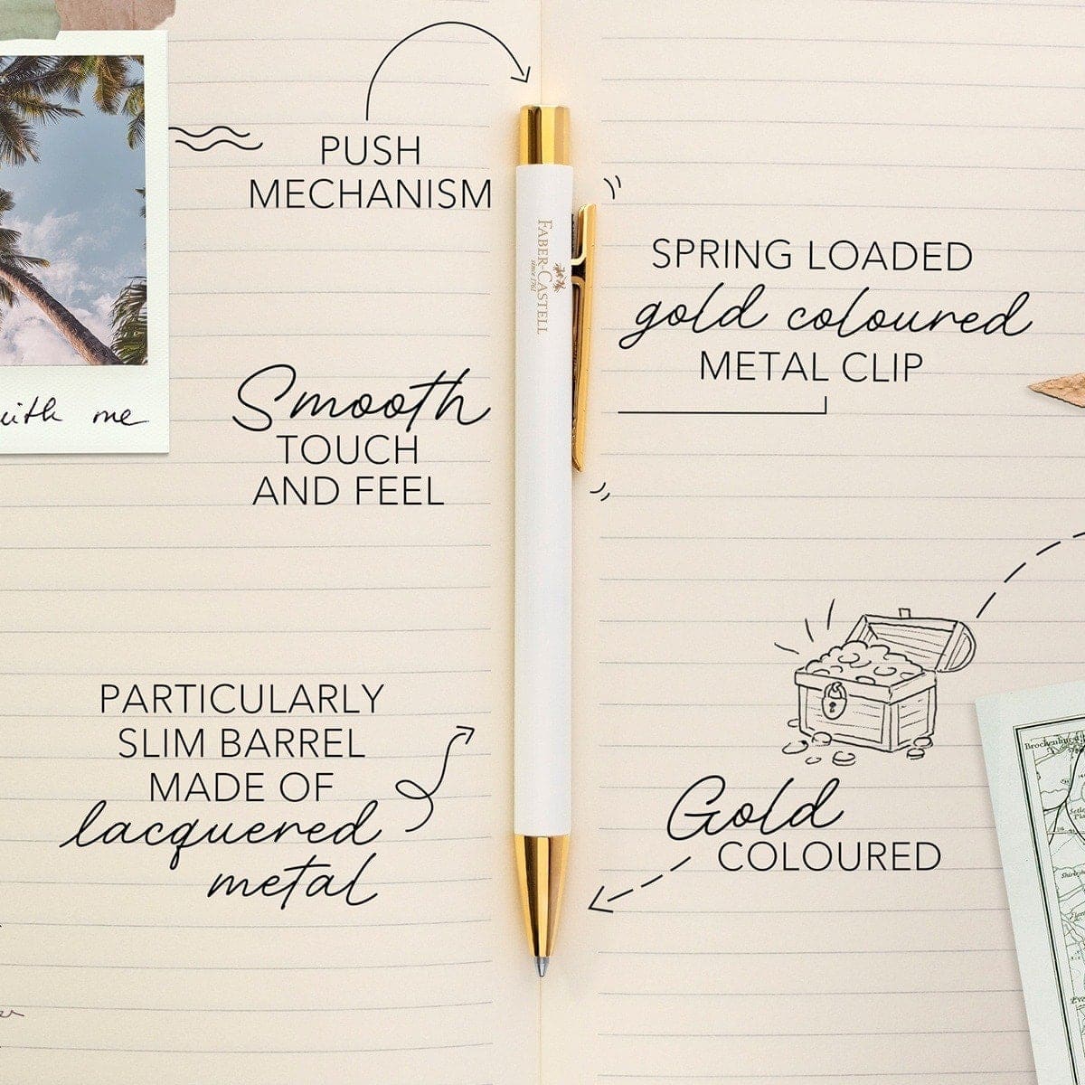 Faber-Castell, Ballpoint Pen, Neo Slim, Gold Marshmallow