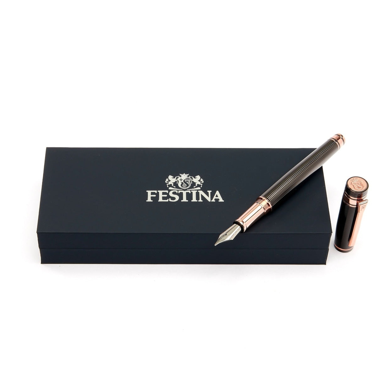 Festina, Fountain Pen, Bold Stripe, Gun & Rosegold