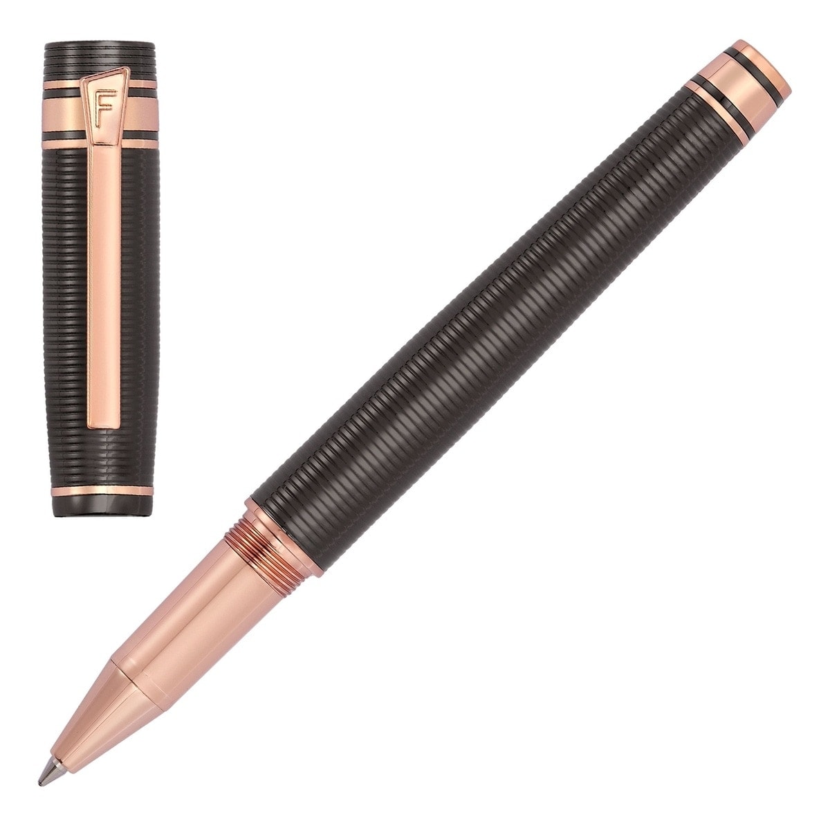 Festina, Rollerball Pen, Bold Stripe, Gun & Rose Gold