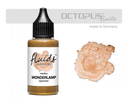 Octopus Fluids Alkoholtinte Metallic für Fluid Art und Resin Wonderlamp Gold 30 ml