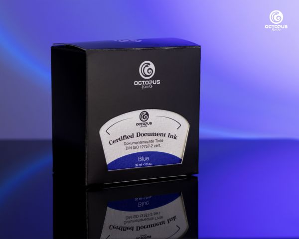 Octopus Fluids Fountain Pen Ink Document Inks Blue certified according to DIN ISO 12757-2 30 ml