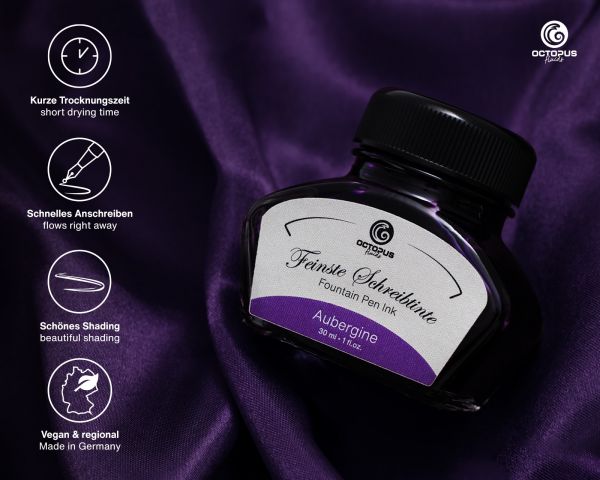 Octopus Fluids Fountain Pen Ink Classic Writing Inks Aubergine