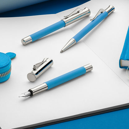 Graf von Faber-Castell, Füller Guilloche, 18K Feder, Gulf Blue
