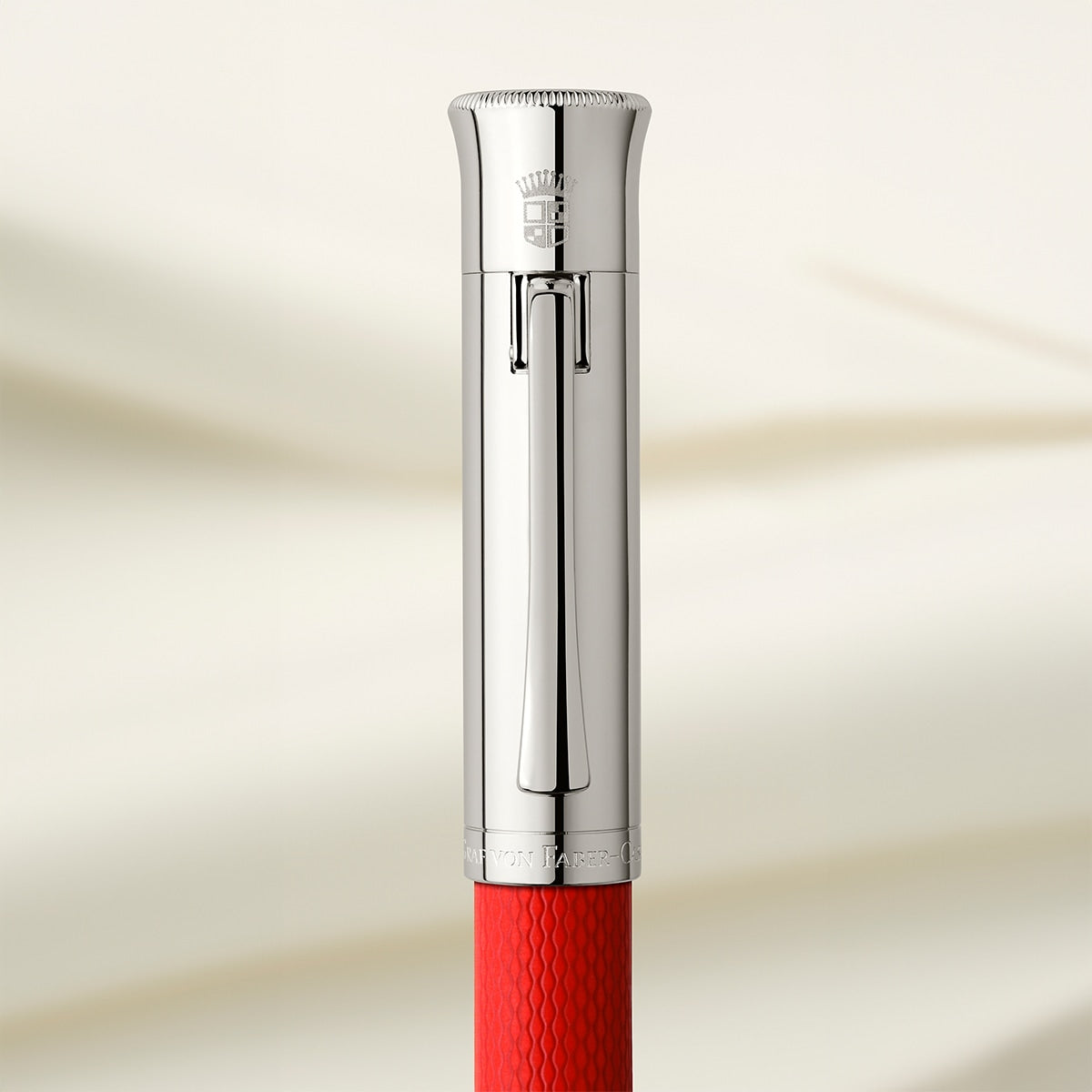 Graf von Faber-Castell, Guilloche Fountain Pen, 18K Nib, India Red