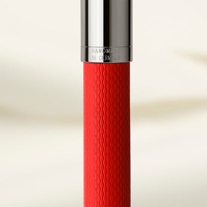 Graf von Faber-Castell, Guilloche Fountain Pen, 18K Nib, India Red