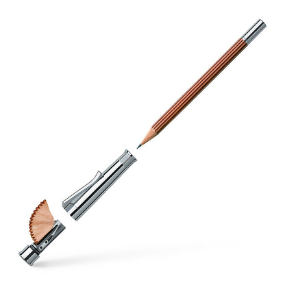 Graf von Faber-Castell Perfect Pencil Limited Edition, whitegold, pencil protector with integrated sharpener, silver