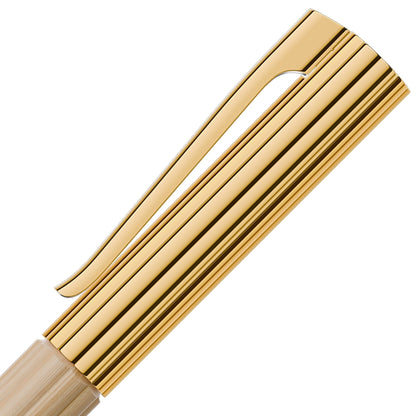 Graf von Faber-Castell Bloom Hornbeam Ballpoint Pen, gold-plated, cream