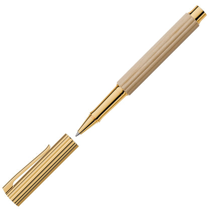 Graf von Faber-Castell Tintenroller Bloom Hainbuche, vergoldet, Tinte, creme
