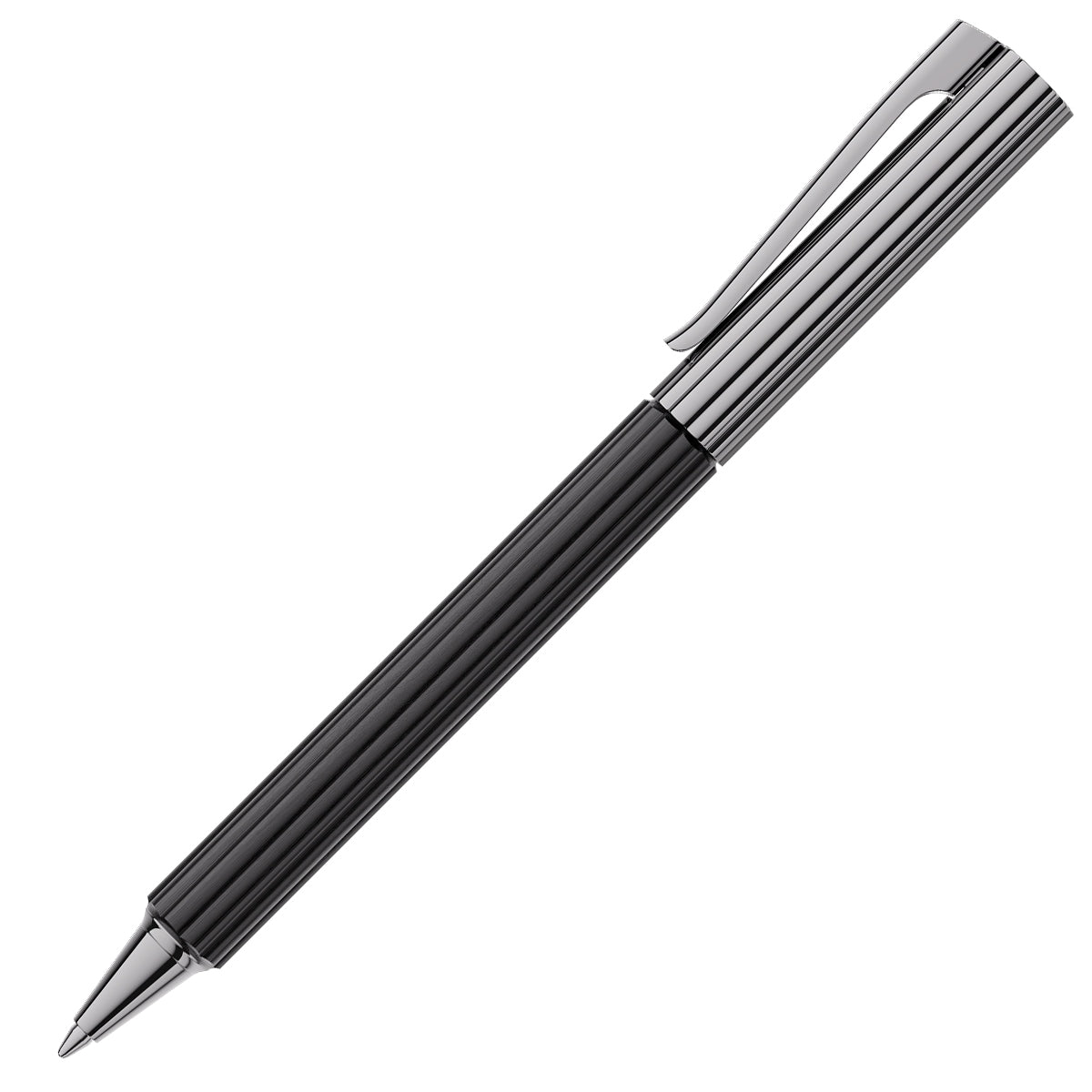 Graf von Faber-Castell Bloom Ebony Ballpoint Pen, ruthenium-plated, black