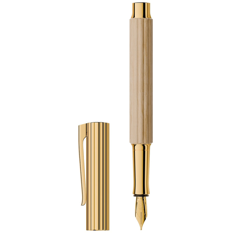 Graf von Faber-Castell Füller Bloom Hainbuche, vergoldet, 14Kt, creme