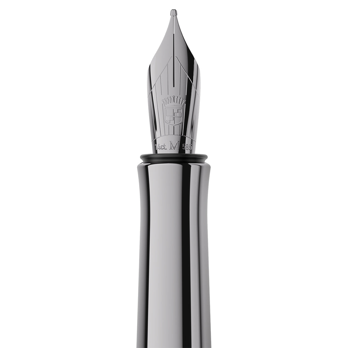 Graf von Faber-Castell Fountain Pen Bloom Ebony, ruthenium-plated, 14kt, black