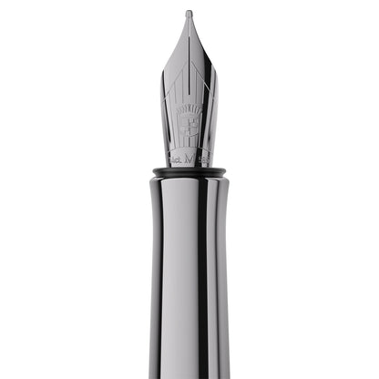 Graf von Faber-Castell Fountain Pen Bloom Ebony, ruthenium-plated, 14kt, black