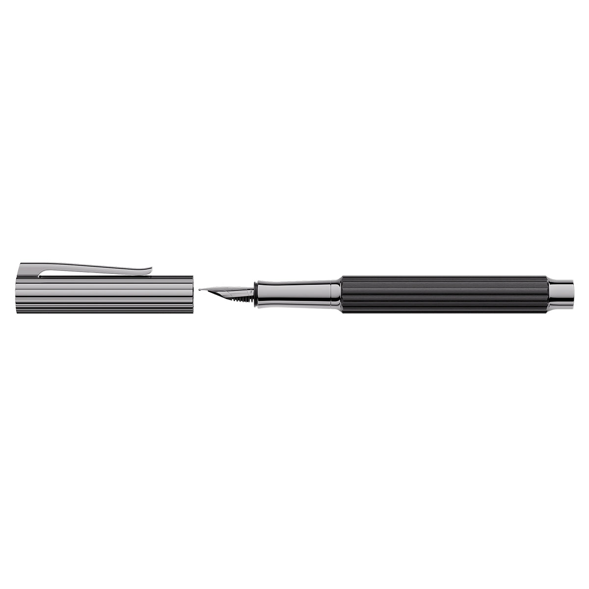 Graf von Faber-Castell Fountain Pen Bloom Ebony, ruthenium-plated, 14kt, black