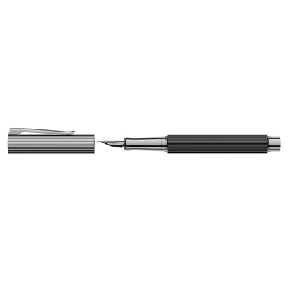 Graf von Faber-Castell Fountain Pen Bloom Ebony, ruthenium-plated, 14kt, black