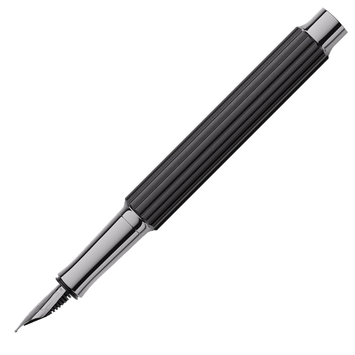 Graf von Faber-Castell Fountain Pen Bloom Ebony, ruthenium-plated, 14kt, black