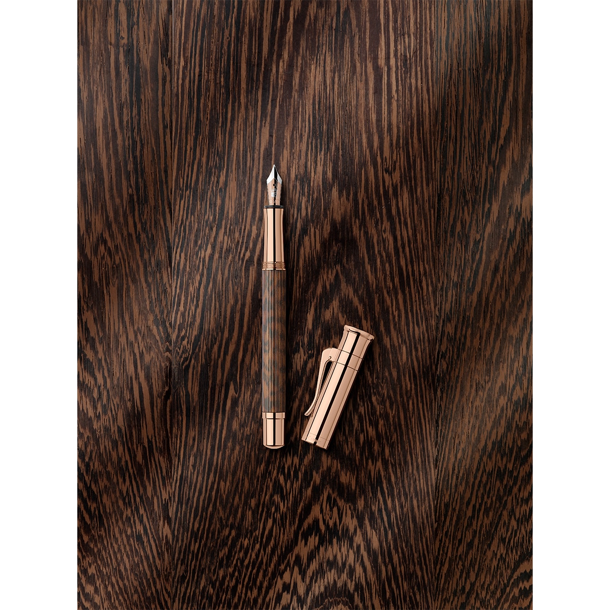 Graf von Faber-Castell Füller Classic Snake Wood Rose Gold, 18Kt, braun