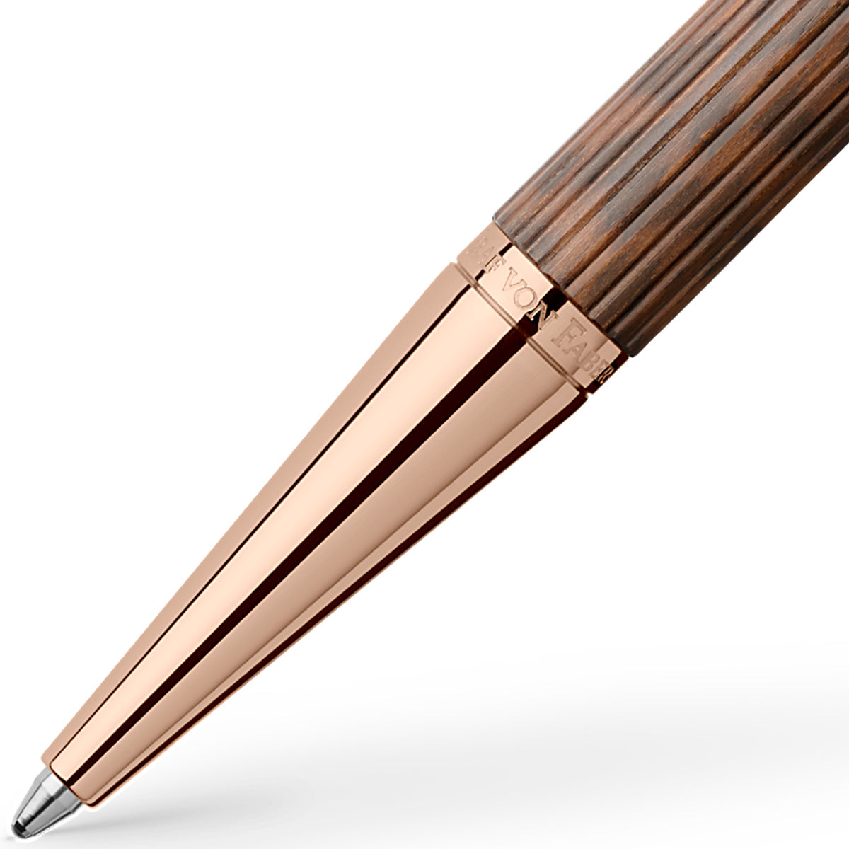 Count von Faber-Castell Classic Snake Wood Rose Gold Ballpoint Pen, 18kt, brown