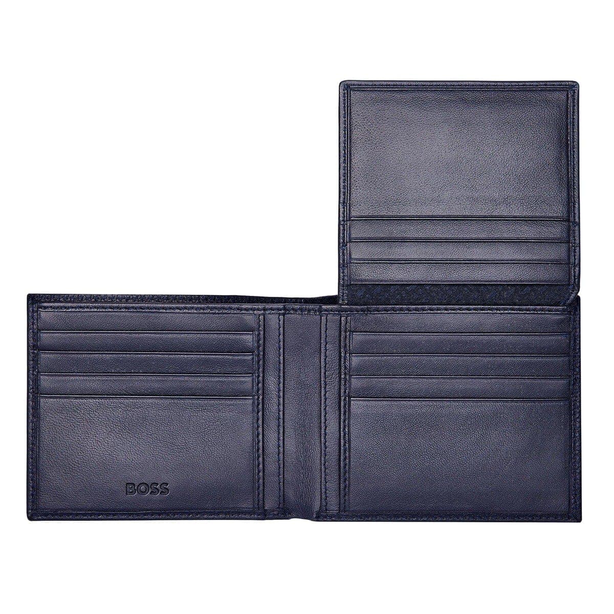 HUGO BOSS Brieftasche, Classic mit Klappe Grained, Navy, 5
