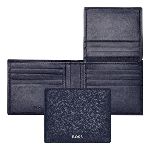 HUGO BOSS Wallet, Classic Flap Grained, Navy