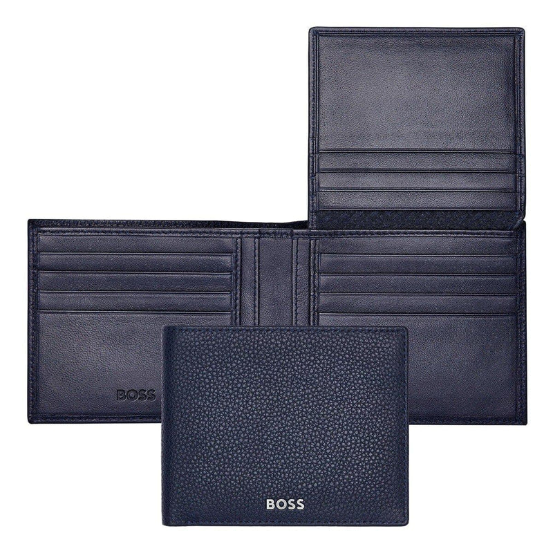 HUGO BOSS Brieftasche, Classic mit Klappe Grained, Navy, Gesamtansicht, 1