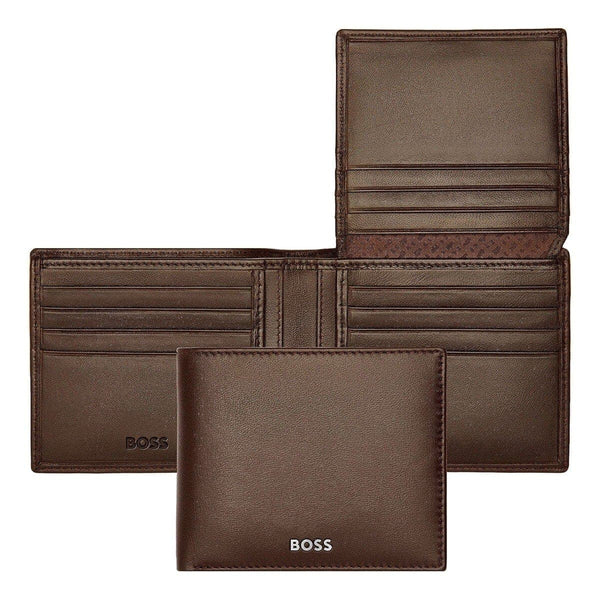HUGO BOSS Bi-fold wallet, Classic with flap Smooth, Brown
