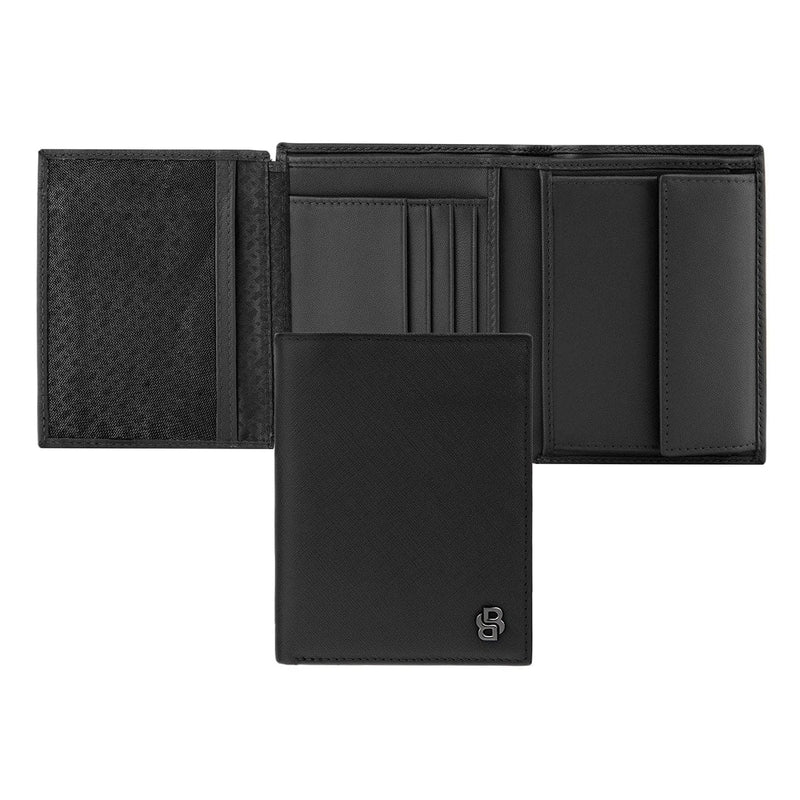 HUGO BOSS Brieftasche Double B Saffiano, Klappe, gunmetal