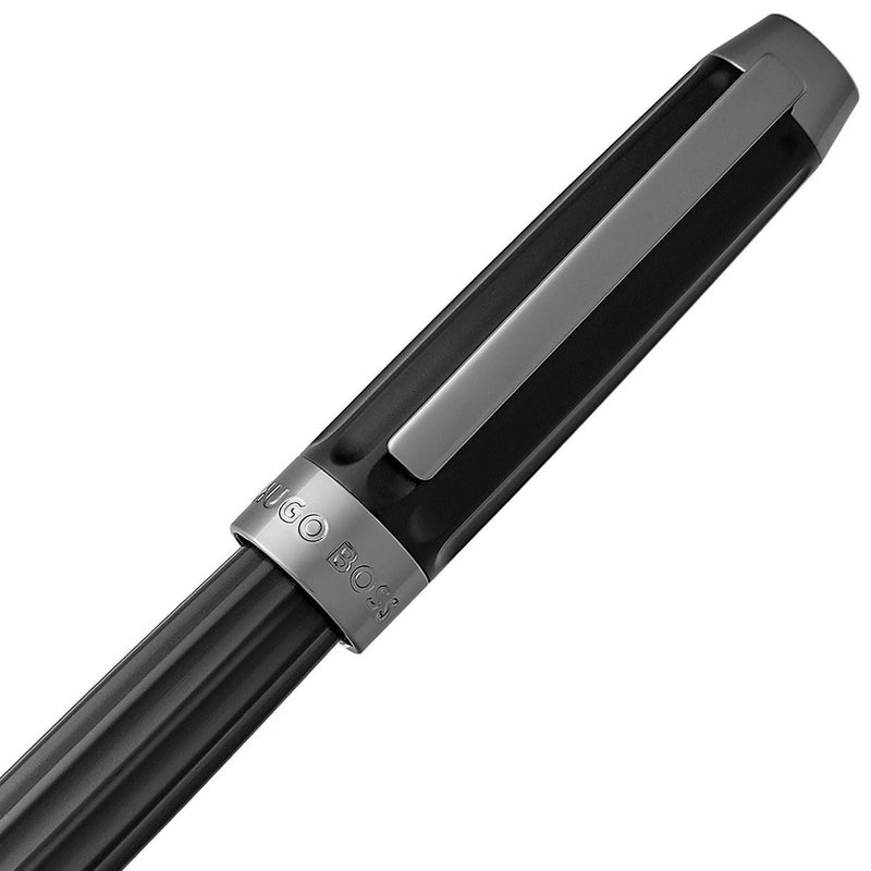 HUGO BOSS Stifte-Geschenkset aus Füller, Kugelschreiber & Etui (Beam, schwarz)