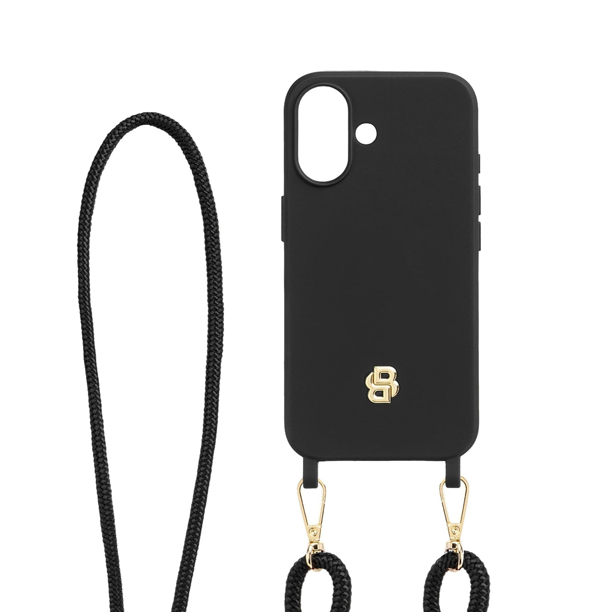 HUGO BOSS Handyhülle Double B iPhone 16, Black & Gold