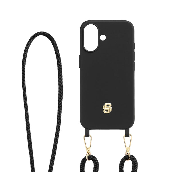 HUGO BOSS Handyhülle Double B iPhone 16, Black & Gold