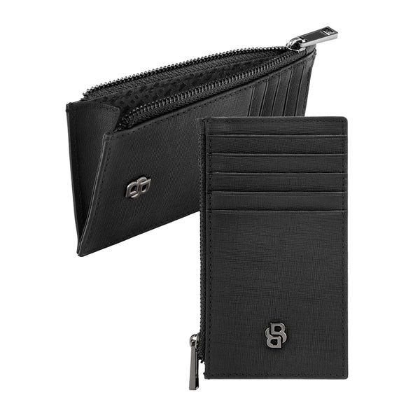 HUGO BOSS Kartenetui Iconic Saffiano, Zip, gunmetal