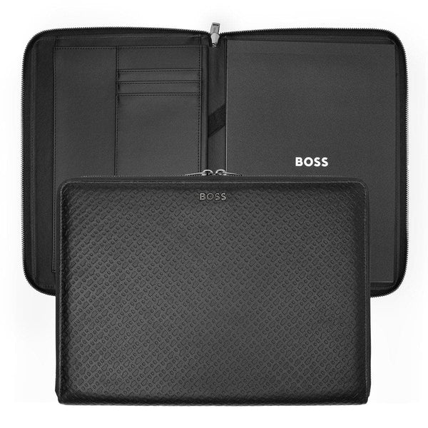 HUGO BOSS, Konferenzmappe, Monogram Zipped, Black