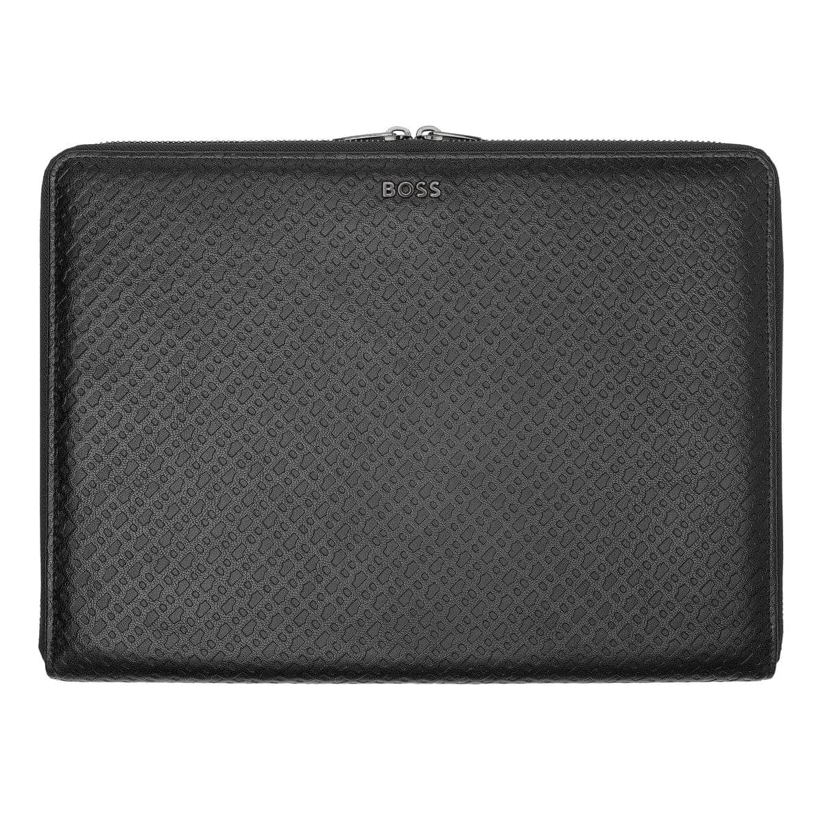 HUGO BOSS, Conference Folder, Monogram Zipped, Black