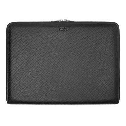 HUGO BOSS, Conference Folder, Monogram Zipped, Black