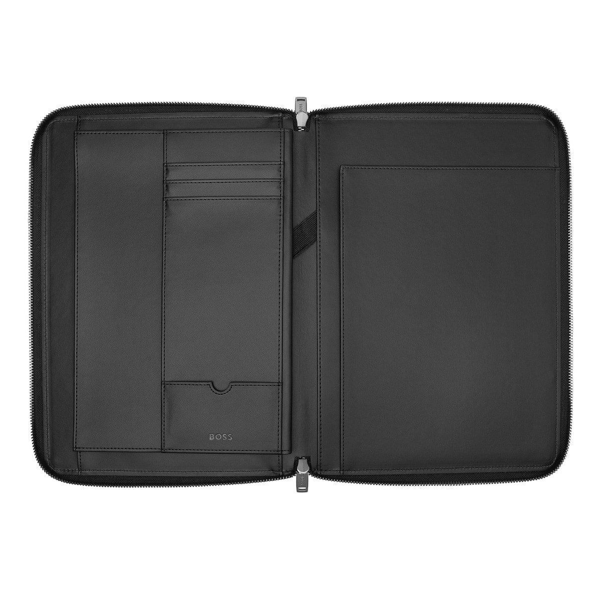 HUGO BOSS, Conference Folder, Monogram Zipped, Black