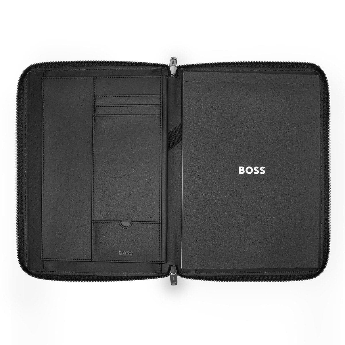 HUGO BOSS, Conference Folder, Monogram Zipped, Black