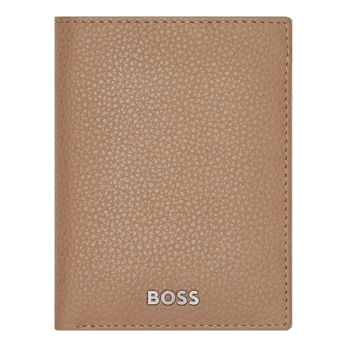 HUGO BOSS Kreditkartenetui, Classic Doppelhalter Grained, Camel, 4